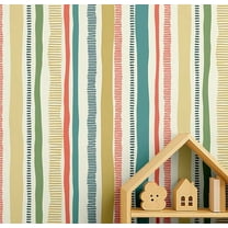 S4Sassy Stripes Wallpaper - Multi Wall Covering, 25" x 120" Self-Adhesive Vinyl Walls Paper, Wallwrap, Easy DIY Wall Covering For Kids Bedroom, Kids room wall decor, Playroom wallpaper