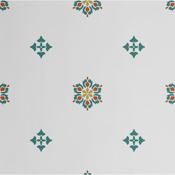 S4Sassy Tile Floral Wallpaper - White Wall Covering, 25" x 360" Self-Adhesive Vinyl Walls Paper, Wallwrap, Easy DIY Wall Covering For Boho aesthetic wall decor, Living Room, Living Spaces