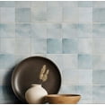 thumbnail image 1 of S4Sassy Tile Squares Wallpaper - Blue Wall Covering, 25" X 60" Self-Adhesive Textured Vinyl Wall Paper, Walls Wrap, Cultural Wallpaper For Accent Walls, Living Room, Library, 1 of 9
