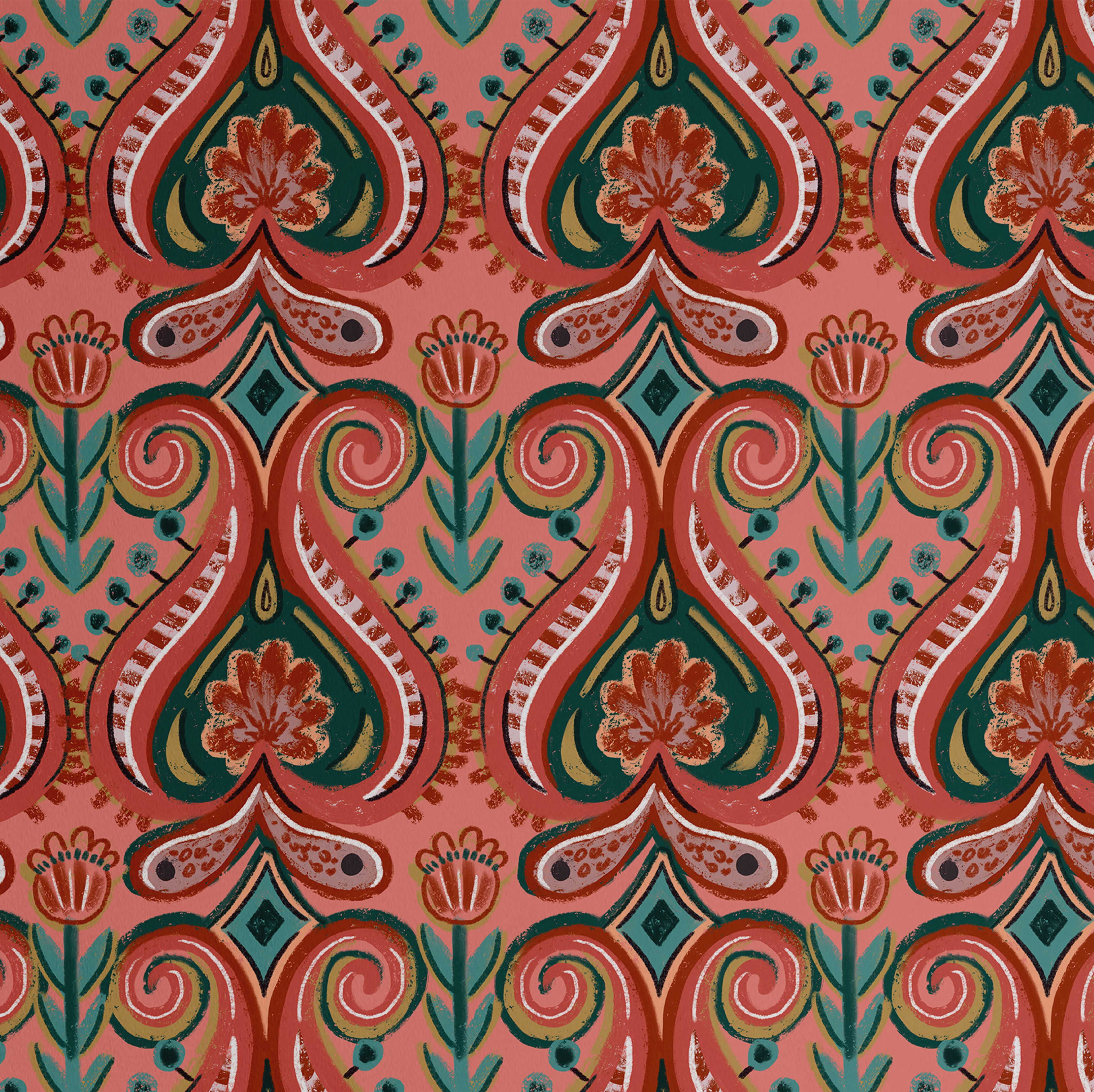 Curated visual reference: Fresh Look at S4Sassy Tribal Paisley Pattern Wallpaper