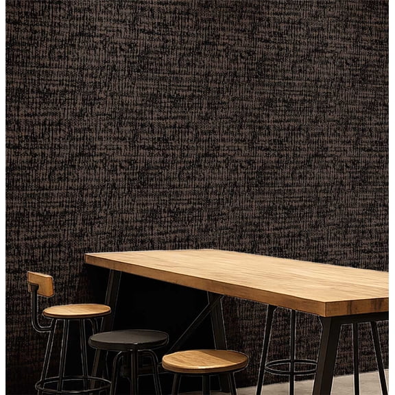 S4Sassy Tweed Texture Wallpaper - Commercial Space Wall Covering, 25" X 120" Self-Adhesive Textured Vinyl Wallpaper, Decorative Walls Wrap, Easy Diy Wall Covering For Retail, Office Spaces - Black