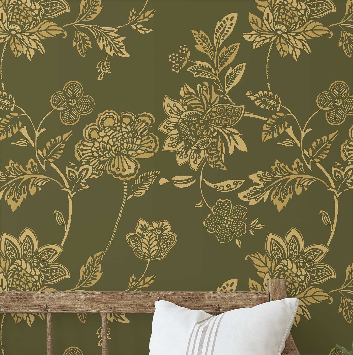 Picture Idea: S4Sassy Vintage Floral Wallpaper Green Wall Covering 25 X 240
