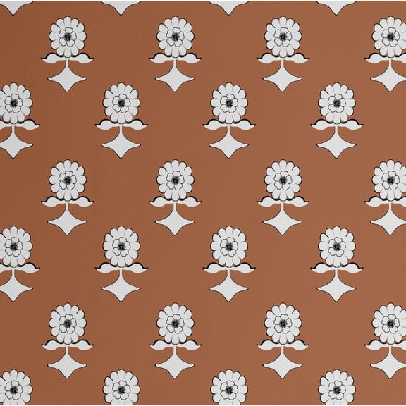 S4sassy Removable Asian Style Wall Decor, Finish Wallcover, Floral Motif Print Contact Paper for Walls, Dresser, Brown Self Adhesive Vinyl Wallpaper Roll Contact Paper for Walls - 25"x60"