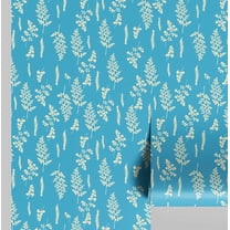 S4sassy Removable Contemporary Blue Wall Decor, Abstract Bloom Print Textured Contact Paper for Walls, Cabinets, Self Adhesive Vinyl Wallpaper Roll, Waterproof Contact Paper for Walls - 25"x60" inch