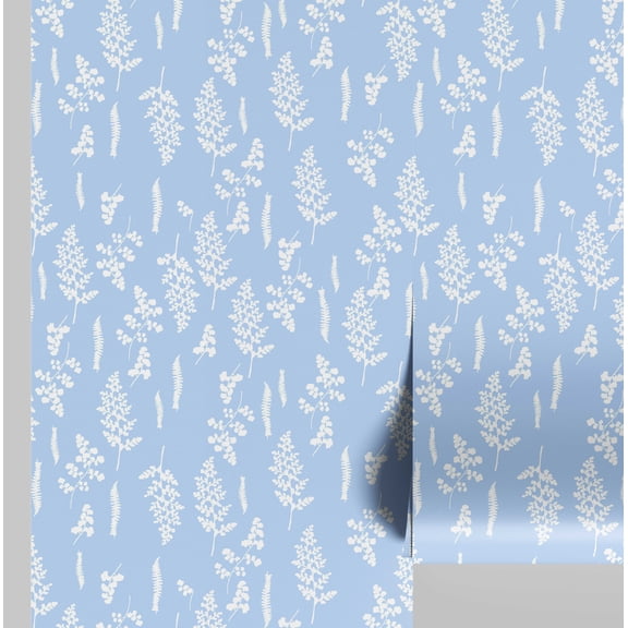 S4sassy Removable Contemporary Blue Wall Decor, Abstract Bloom Print Textured Contact Paper for Walls, Cabinets, Self Adhesive Vinyl Wallpaper Roll, Waterproof Contact Paper for Walls - 25"x360" inch