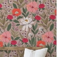 thumbnail image 1 of S4sassy Removable Nature-inspired Waterproof Wall Wrap, Finish Wallcover, Blooming Garden Flower Contact Paper for Walls, Cabinet, Dresser, Self Adhesive Vinyl Wallpaper Roll- Taupe(25"x360"), 1 of 9