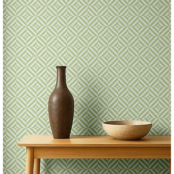 S4sassy Removable Nature-inspired Waterproof Wall Wrap, Finish Wallcover, Geometric Leaf Print Contact Paper for Walls, Cabinets, Dresser, Self Adhesive Vinyl Wallpaper Roll- Green (25"x60")
