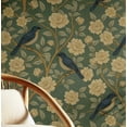 thumbnail image 1 of S4sassy Removable Nature-inspired Waterproof Wall Wrap, Wallcover, Bloom & Black Bird Contact Paper for Walls, Cabinets, Dresser, Self Adhesive Vinyl Wallpaper Roll - Green (25"x240"), 1 of 9
