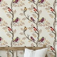 thumbnail image 1 of S4sassy Self Adhesive Wallpaper, Artistic Birds on Branch Wallpaper, Beige Removable DIY Vinyl Wall Covering, Peel and Stick Contact Paper for Entryway accent Wall, Easy Home Decor (25"x360"), 1 of 9