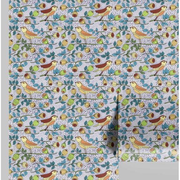 S4sassy Self Adhesive Wallpaper, Bird & Fruit Wallpaper, Yellow Removable DIY Vinyl Wall Covering, Textured Peel and Stick Contact Paper for Entryway accent Wall, Home Decor (25"x360")