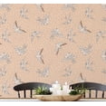 thumbnail image 1 of S4sassy Self Adhesive Wallpaper, Flying Birds with Dots Wallpaper, Orange Removable DIY Vinyl Wall Covering, Textured Peel and Stick Contact Paper for Entryway accent Wall, Home Decor (25"x60"), 1 of 9
