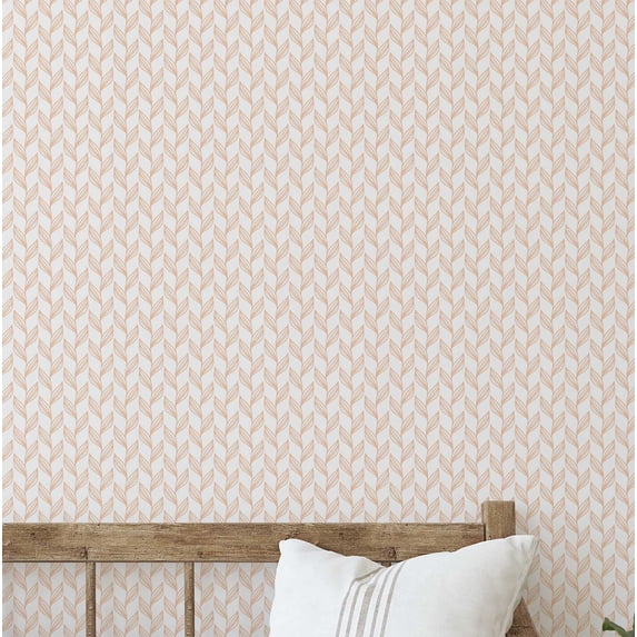 S4sassy Self Adhesive Wallpaper, Geometric Line Art Wallpaper, Monochrome Beige Removable DIY Vinyl Wall Covering, Peel and Stick Contact Paper for Entryway accent wall, Easy Home Decor (25"x120")