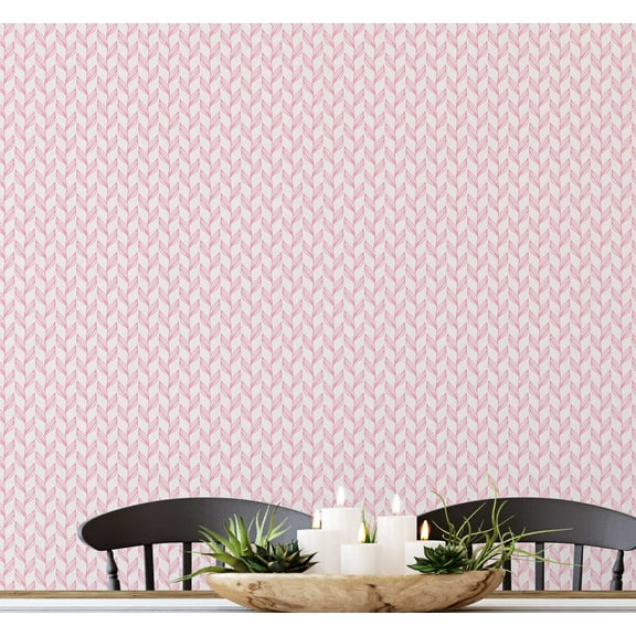 S4sassy Self Adhesive Wallpaper, Geometric Line Art Wallpaper, Monochrome Pink Removable DIY Vinyl Wall Covering, Peel and Stick Contact Paper for Entryway accent wall, Easy Home Decor (25"x120")