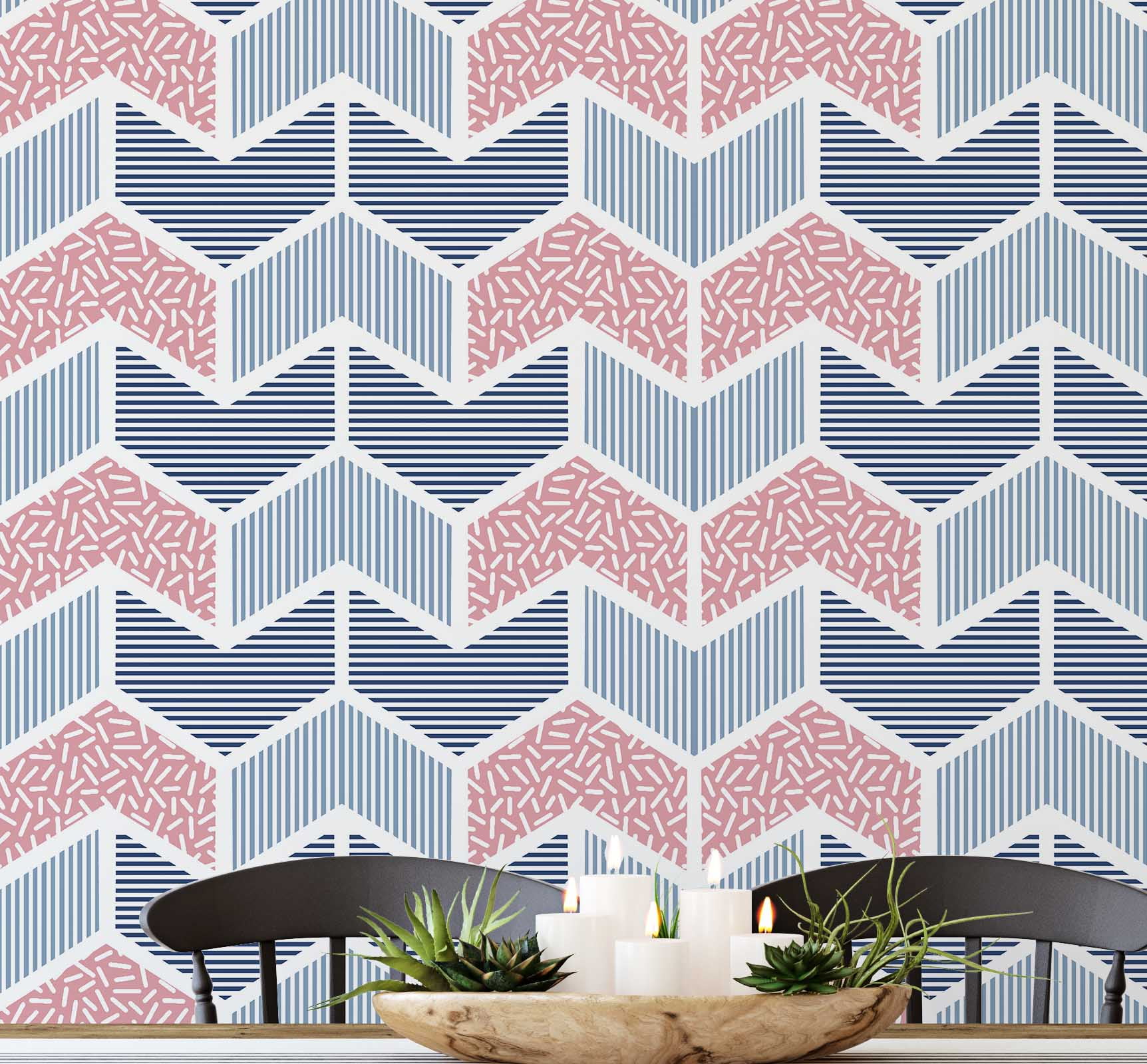 S4sassy Self Adhesive Wallpaper, Geometric and Stripe Print Wallpaper ...