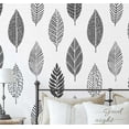 thumbnail image 1 of S4sassy Self Adhesive Wallpaper, Gray Stylized Leaf Print Mural Wall Paper, Peel and Stick Contact Paper for Walls, Entryway accent Wall, Office Decor, Solution (25"x120" inch), 1 of 9