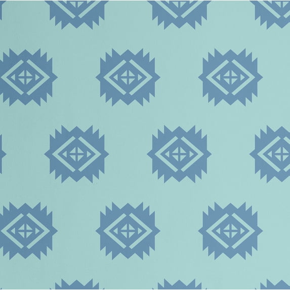 S4sassy Self-Stick Decorative Boho Wallpaper, Ethnic Diamond Print Wall Paper, Vinyl Waterproof Contact Paper, Blue, 25"x240" Removable Renter Friendly Wall Covering For Bedroom, Dining room
