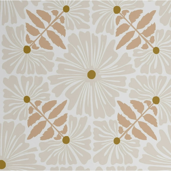 S4sassy Self-Stick Decorative Boho Wallpaper, Floral Print Wall Paper, Vinyl Waterproof Contact Paper, Beige, 25"x60"inch Removable Renter Friendly Wall Covering For Bedroom, Dining room