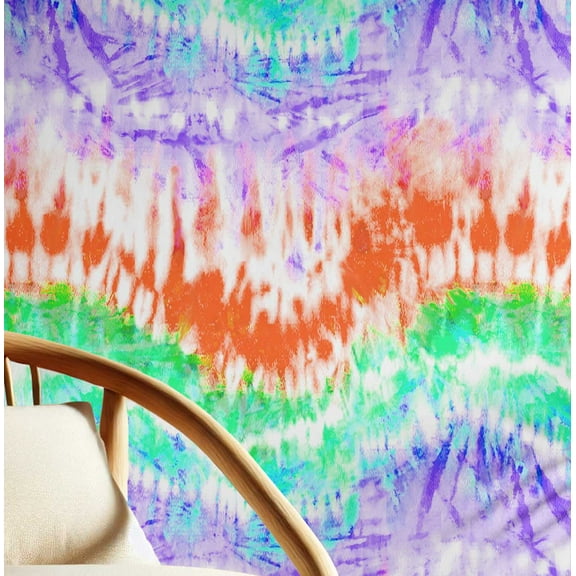 S4sassy Self-Stick Decorative Boho Wallpaper, Rainbow Tie-Dye Wall Paper, Textured Vinyl Waterproof Contact Paper, Multicolor, 25"x360" Removable Renter Friendly Wall Covering For Bedroom