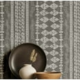 thumbnail image 1 of S4sassy Self-Stick Decorative Boho Wallpaper, Striped Geometric Print Wall Paper, Vinyl Waterproof Contact Paper, Gray, 25"x120"inch Removable Renter Friendly Wall Covering For Bedroom, 1 of 9