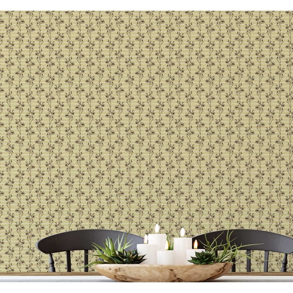 S4sassy Self-Stick Decorative Wallpaper, Abstract Mini Florals Print Wall Paper, Vinyl Waterproof Contact Paper, Beige, 25"x60" Removable Renter Friendly Wall Covering For Bedroom, Livingroom
