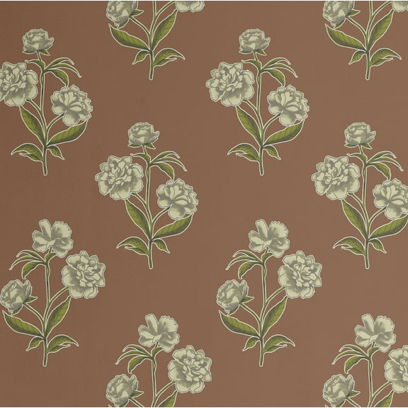 S4sassy Self-Stick Decorative Wallpaper, Floral Block Wall Paper, Vinyl Waterproof Contact Paper, Brown, 25"x360"inch Removable Renter Friendly Wall Covering For Bedroom, Dining room
