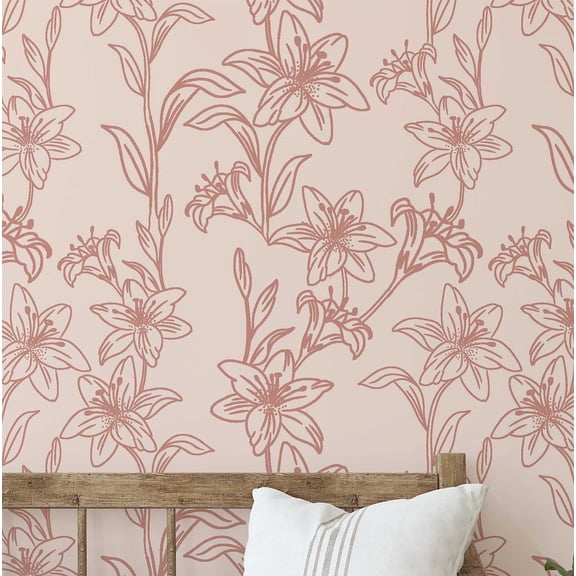 S4sassy Self-Stick Decorative Wallpaper, Soft Dahlia Burst Print Wall Paper, Textured Vinyl Waterproof Contact Paper, Brown, 25"x360" Removable Renter Friendly Wall Covering For Bedroom, Dining room
