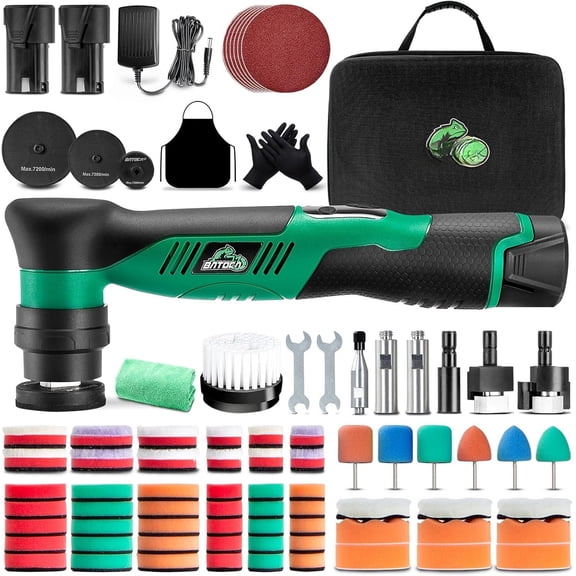 S5 Cordless  Buffer Polisher Sander Dual Action & Rotary Polishing Machine 1/2/3 Inch Polishing Pads for  Detailing,6 Variable Speeds 2000-5500RPM,Mini Polisher for   Polish