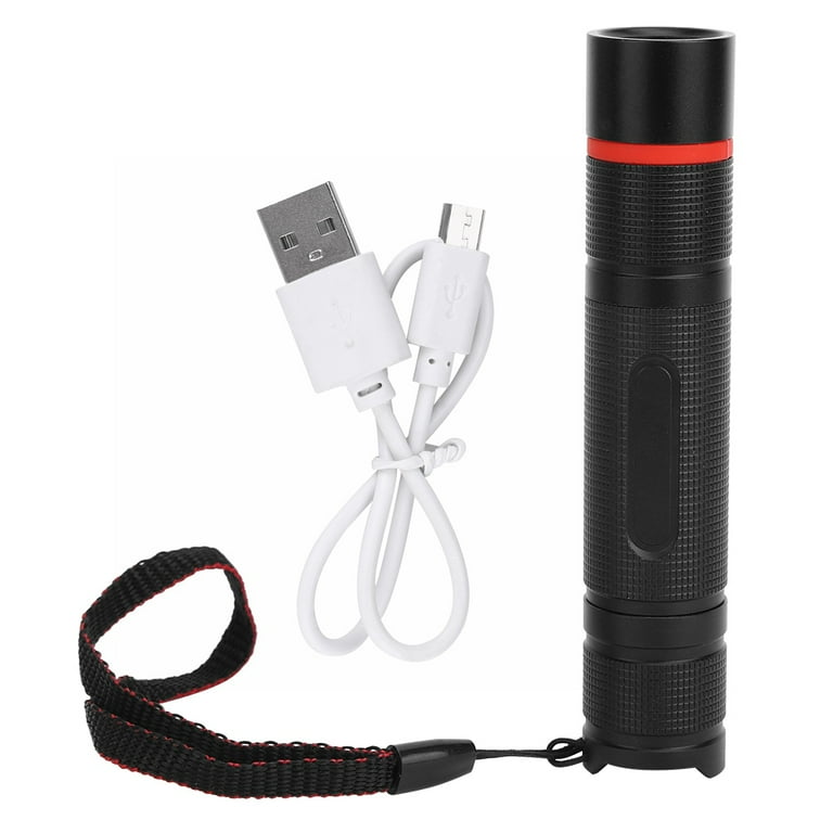 S5 Strong Light USB Charging 5 Modes LED Flashlight Outdoor Waterproof Torch for Camping HuntingBlack