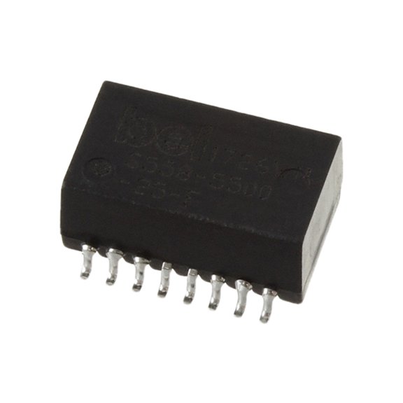 S553-6500-35 Telecom Transformer 1:2CT/1:2CT 1500Vrms 0.9Ohm/0.9Ohm Prim. DCR 1.8Ohm/1.8Ohm Sec. DCR Surface Mount Gull Wing SMD