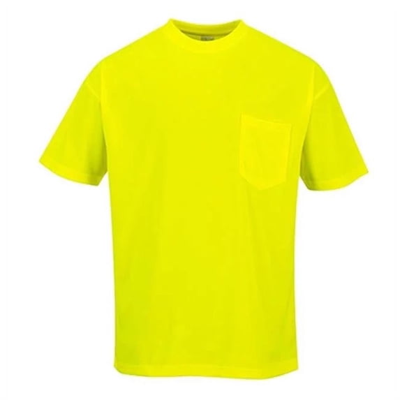 S578 3XL Short Sleeve Pocket T-Shirt, Yellow - Regular