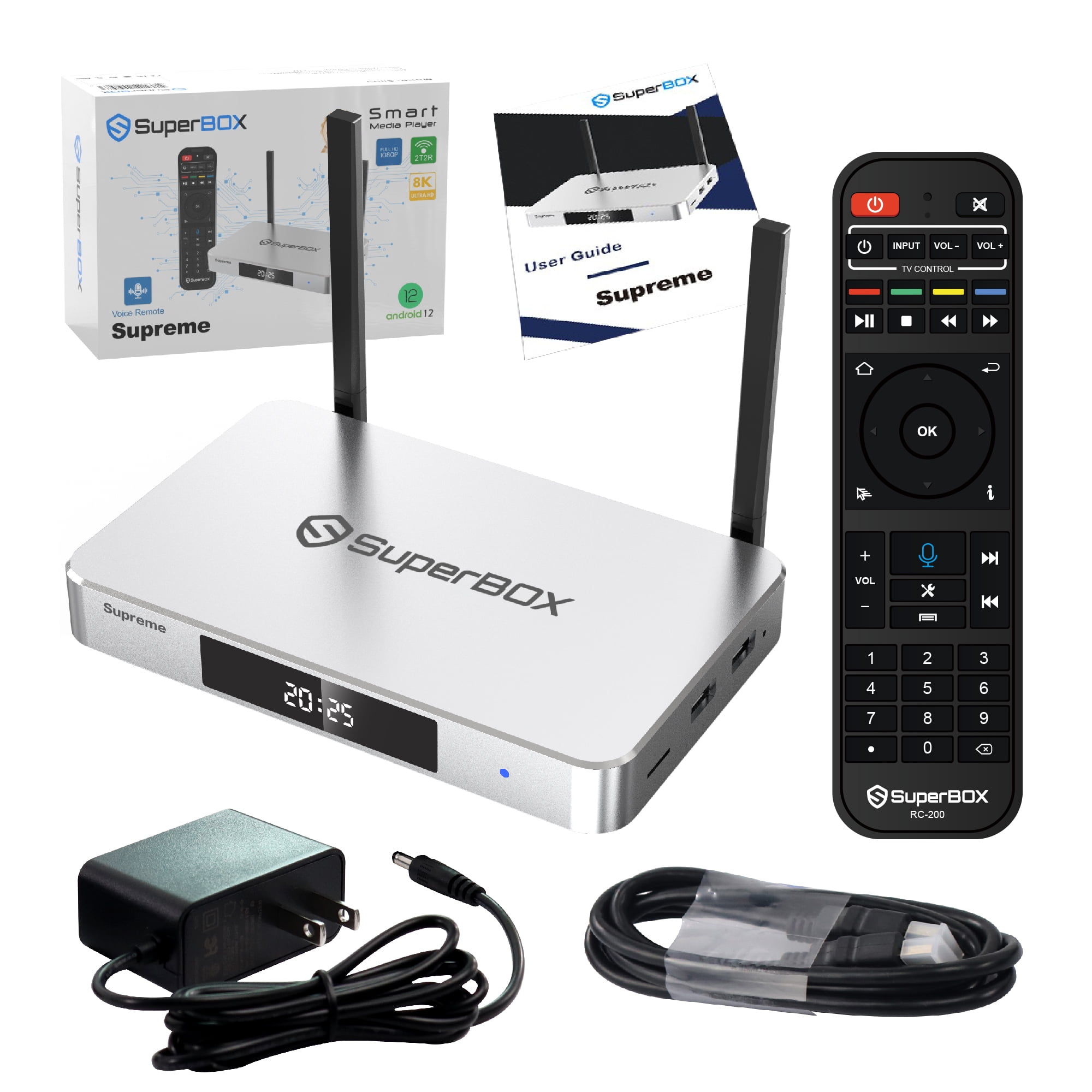S6 8K Supreme Superbox for TV 2025 Fully Loaded with Wireless Voice Remote Included, 1000M Ethernet Port Super Box with 4G+128G, Easy Setup Guide