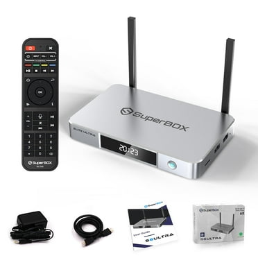 S6 Elite Ultra Superbox for TV 2025 Fully Loaded, Wireless Voice Remote Included, 1000M Ethernet Port Super Box with Voice Remote, 4G RAM+128G ROM, 6K, Easy Setup Guide by Authorised Seller