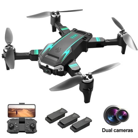 S6 Foldable RC Drone,Brushless Motor Drones with HD Dual Camera,Four-Sided Obstacle Avoidance,FPV Quadcopter Helicopter Toys for Adults and Kids,3 Batteries