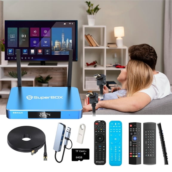 S6 Max S6 Ultra S6 Pro 2025 Fully Loaded 6K Ultra HD with Voice Control HDMI Cable Power Supply TF Card USB Flash Driver Manual Instruction(4+64)