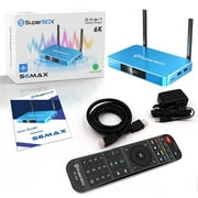 S6 MAX 2025 SuperBox for TV, Wireless Voice Remote Included, 1000M Ethernet Port Fast Speed S6MAX Super Box with Voice Remote, 4GB RAM+64GB Storage, HD, Easy Setup Guide by Seller with chargers
