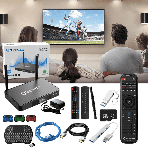 S6 Pro 2025 SuperBox for TV, Wireless Voice Remote Included, 1000M Ethernet Port Fast Speed S6pro Super Box with Voice Remote, 4GB RAM+32GB Storage