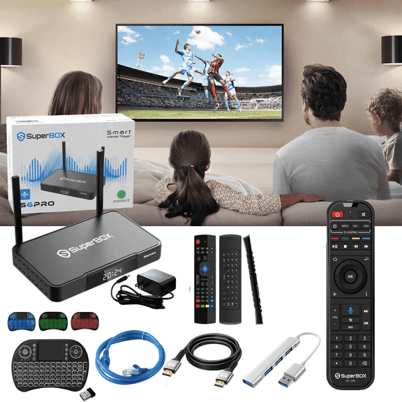 S6 Pro 2025 SuperBox for TV, Wireless Voice Remote Included, 1000M Ethernet Port Fast Speed S6pro Super Box with Voice Remote, 4GB RAM+32GB Storage