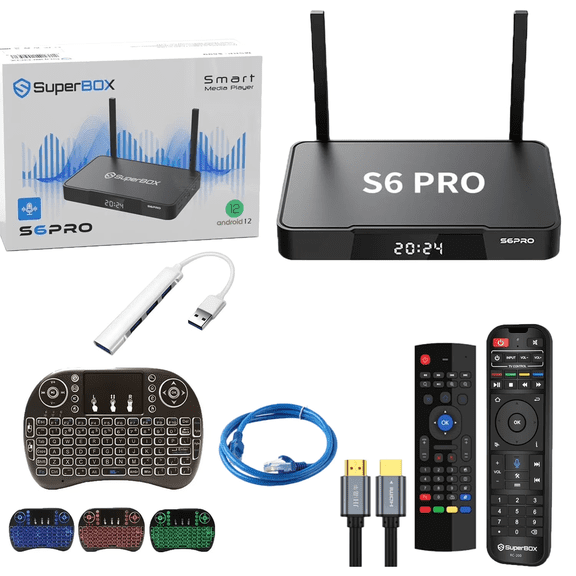 S6 Pro Latest Version 2025 | 4GB+32GB Smart Box | 6K Android TV Box with Voice Remote | Easy Setup & Support