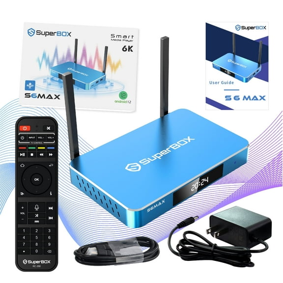 S6 Max Superbox 2025 Fully Loaded with 4G+64GB Storage, Latest Super Box S6max with Voice Control