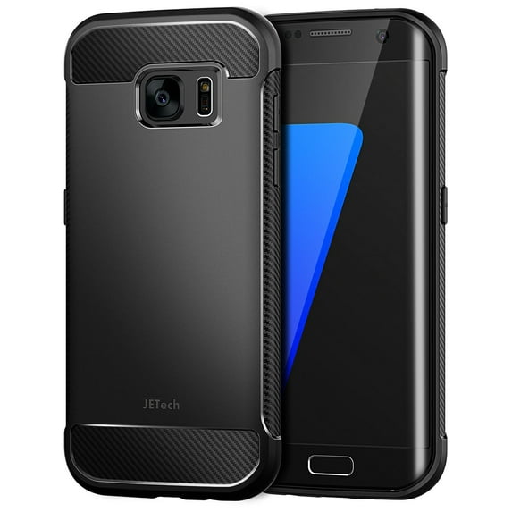 S7 Edge Case, JETech Super Protective Galaxy S7 Edge Case with Shock-Absorption and Carbon Fiber Design for Samsung Galaxy S7 Edge (Black) - 3443