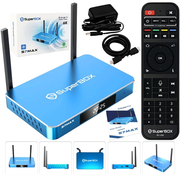 S7 Max Superbox for TV 2026 Fully Loaded | 6K Ultra HD | Parental Control Time | 7-day Time Shift | Voice Remote Control | 4GB RAM | 64GB Storage | S6MAX 2025 Updated Version