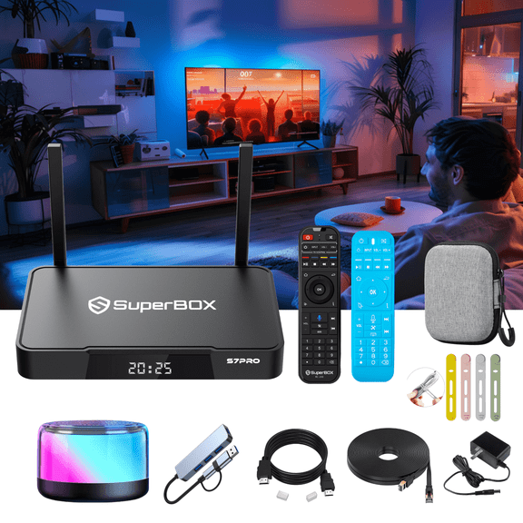 S7 Pro 4K SUPERBOX TV Accessories with Remote Control&Speaker&Instruction Manual