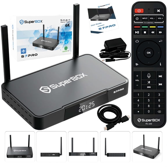 S7 Pro Superbox for TV 2026 Fully Loaded | 6K Ultra HD | Parental Control Time | 7-day Time Shift | Voice Remote Control | 4GB RAM | 32GB Storage | S6PRO 2025 Updated Version