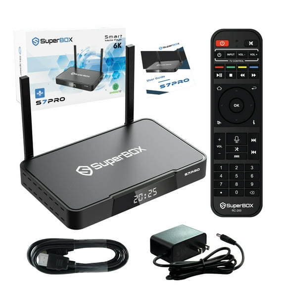 S7 Super TV Box S7 Pro-4GB RAM+32GB ROM,6K HD Ultra,Android 12.0,With 3Gifts,Bundle for S7,Upgrade Version With Time Shift,Parental Control,With Voice Remote Control,