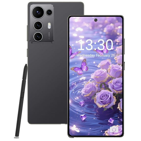 S7 Ultra Unlocked Cell Phone, 6.8" HD Screen Unlocked Phones, 6+64GB Android Operating System Smartphone, 13MP+48MP Dual Camera with Dual SIM/Face ID/GPS (Black)