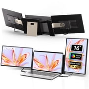 FORKA 16" Triple Laptop Screen Extender   2560x1600P 2.5K QHD IPS Portable Monitor, 235  Rotation, Detachable Dual Screens, Compatible with Mac Windows Chrome, Fits 13 -17  Laptops