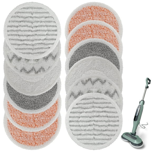 S7001 Replacement Steam Mop Pads: 12 Pack Spin Mop Refills Compatible with Shark S7201 S8201 S8001 S7001 S7000AMZ Steam and Scrub Pads - Hard Floor Steam Mop Washable Pads S7000 S7001TGT S7000C
