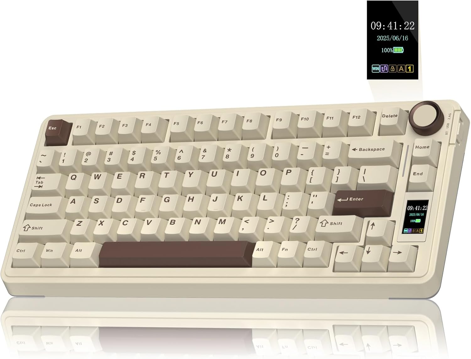 Screen Keycaps S75 PRO Wireless Mechanical Keyboard with Screen&Knob, 75% Hot ...