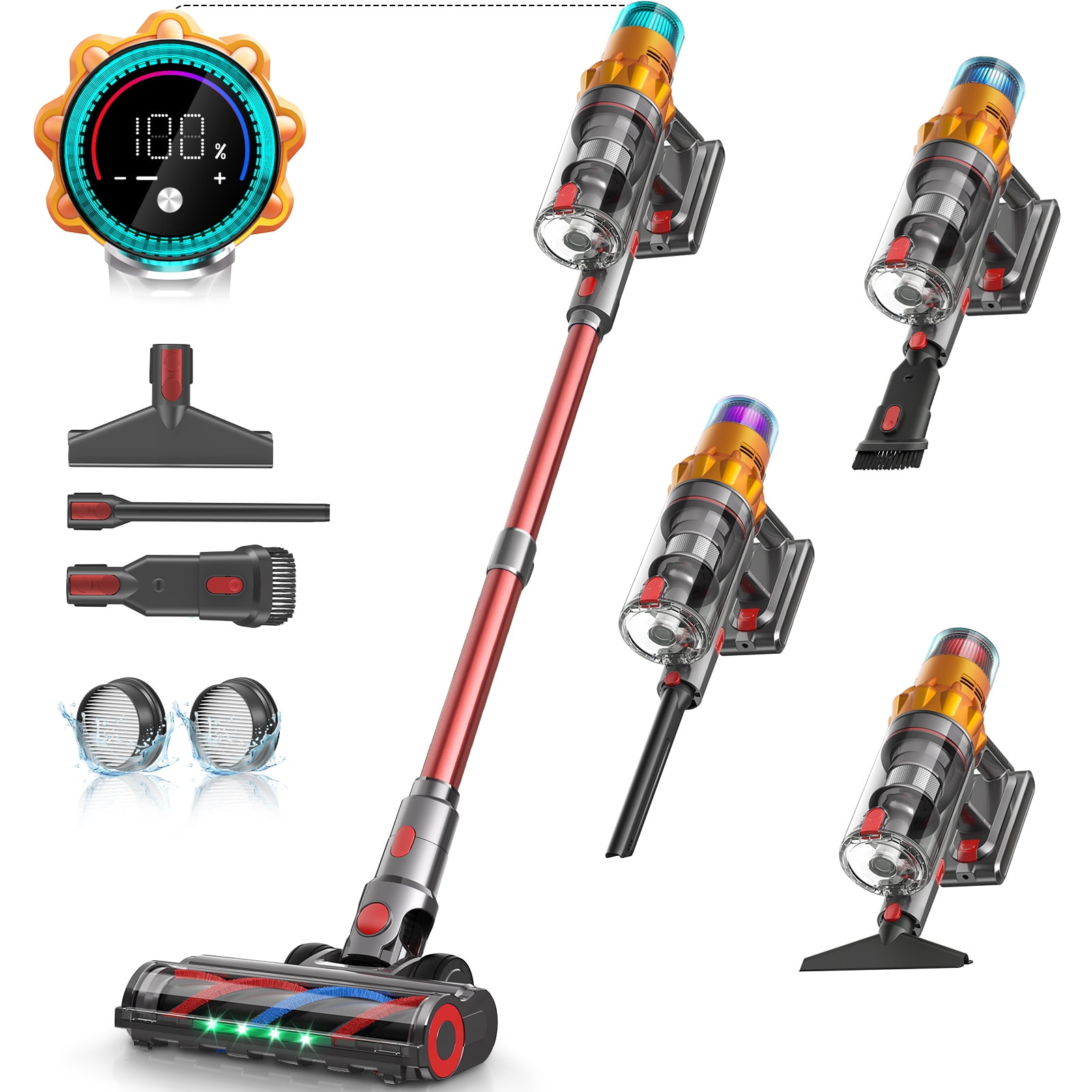 S8 Cordless Vacuum Cleaners for Home, 8-in-1/600W/48Kpa Powerful Suction, Up to 65 Minutes, Self-Standing Cordless Stick Vacuum Cleaner, Lightweight Anti-Tangle Rechargeable Vacuum
