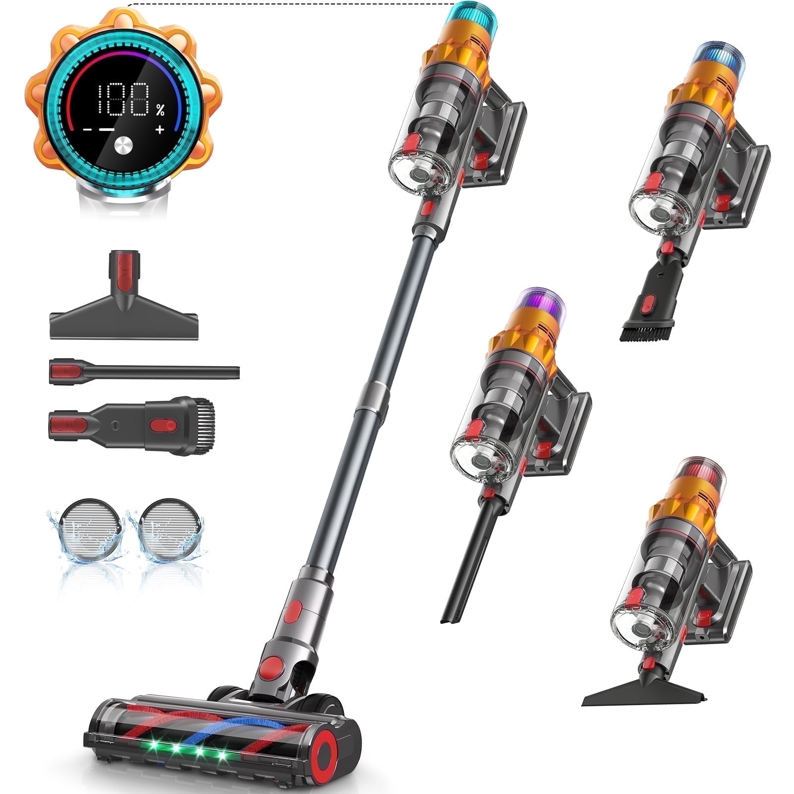 S8 Cordless Vacuum Cleaners for Home, 8-in-1/600W/48Kpa Powerful Suction, Up to 65 Minutes, Self-Standing Cordless Stick Vacuum Cleaner, Lightweight Anti-Tangle Rechargeable Vacuum